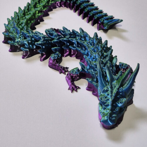 Green/Blue/Purple Articulated 3D Printed Dragon