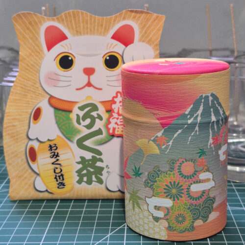 Japan Washi Tea Caddy and Green Tea
